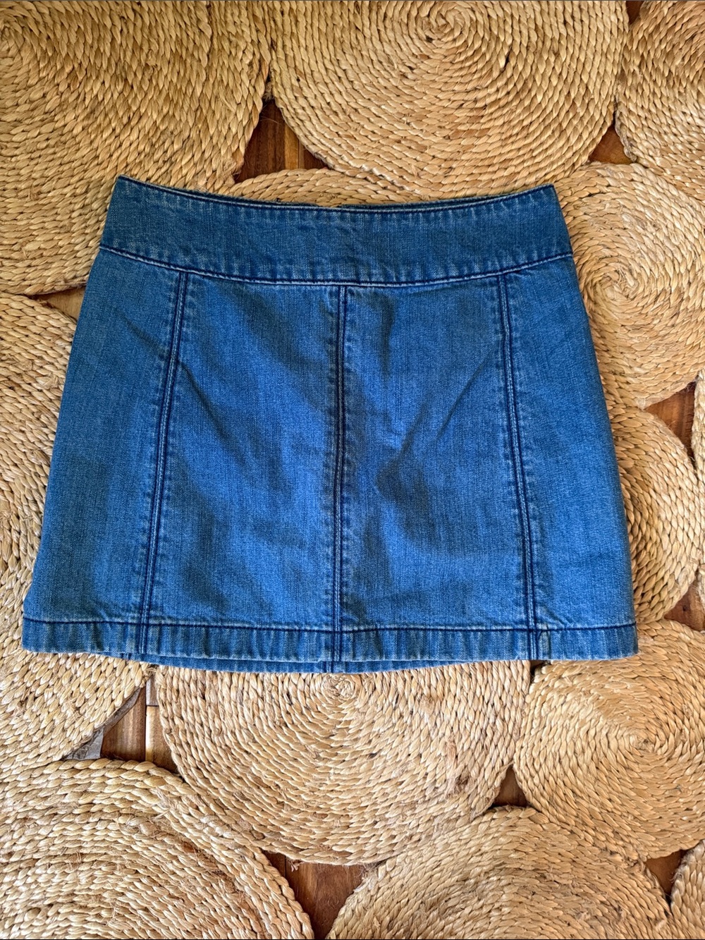 Free People Blue Denim Mini Skirt